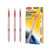 12 pcs Semi-Gel Ink Pen 0.7 Red with three pens displayed alongside their packaging.