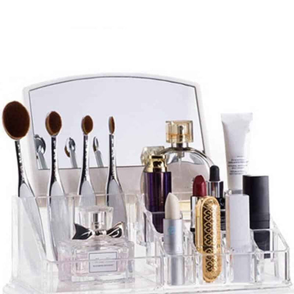 Acrylic Makeup Rack Organiser With Mirror image 2