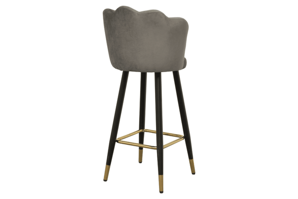 Elegant Curved Velvet Bar Stool image 2