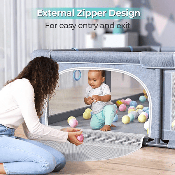 Perfect Dealz Portable Toddler Playpen with Breathable Mesh Sides