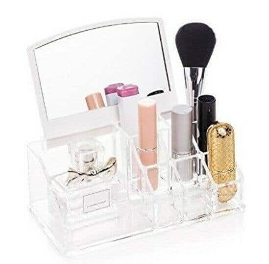 Acrylic Makeup Rack Organiser With Mirror image 3