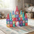 Colorful castle made from 58-Piece Magnetic Diamond Building Blocks in a bright room.