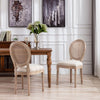 Vintage French Dining Chair with Rattan Back in a stylish dining room setting.