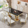 White Upholstered High Back Dining Chair