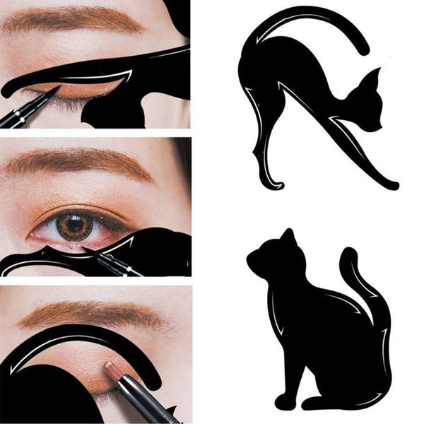 Cat Line Eyeliner Tool demonstrating easy application with curved design for flawless cat-eye looks.