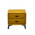 Meadow Lane Storage Side Table in bold yellow color with two drawers and black accents for modern home decor.