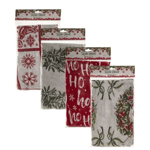 Festive Christmas Table Runner 170 cm – Holiday Dining Décor Accent in red and white designs.