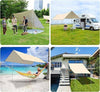 2 Pole Waterproof Camping Tarp and Sun Shelter Canopy Beach Tent image 0