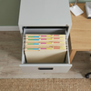 3-Drawer Heavy Duty Steel Filing Cabinet with organized files in a spacious drawer, perfect for office use.