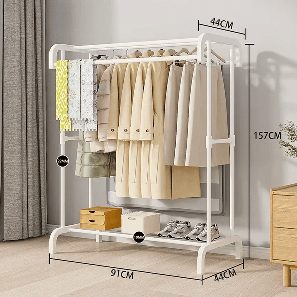 Double Pole Clothing Rack with Top Shelf image 4