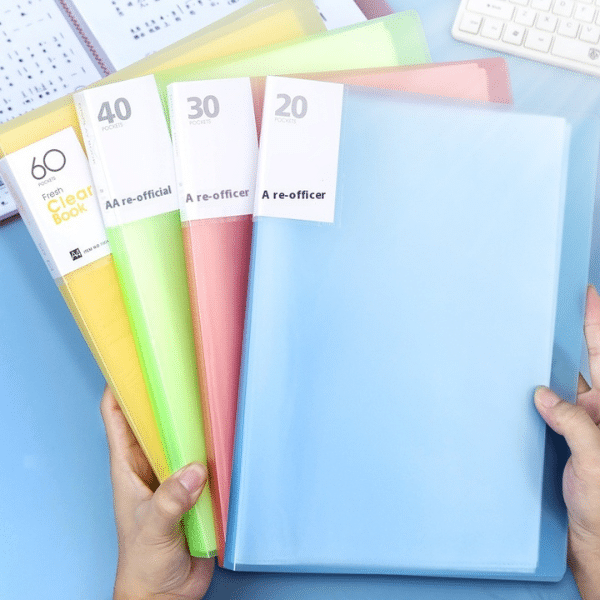 30 Pockets A4 Morandi Color Document Folder Plastic Presentation Book image 2