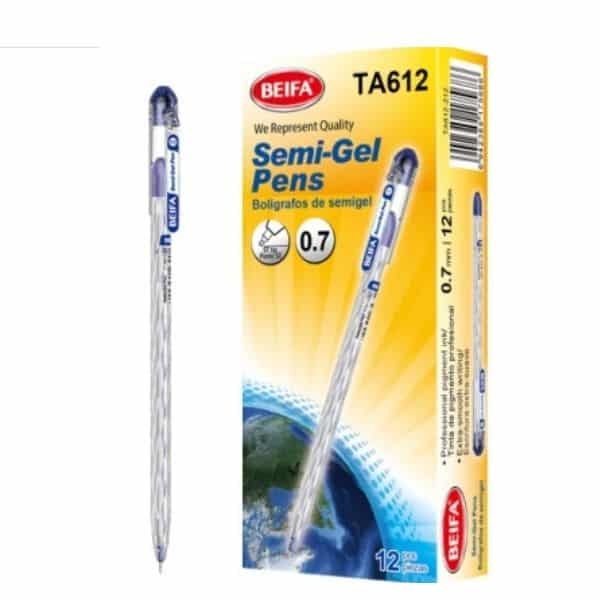 Transparent Semi-Gel Ink Pens (Blue, 0.7) image 0