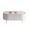 Storage Coffee Table in white and gold with elegant design and practical storage for modern living rooms.