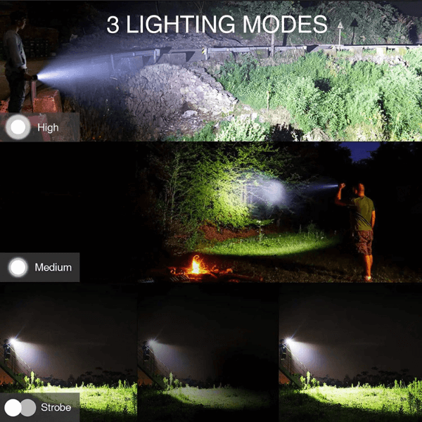 Perfect Dealz Rechargeable LED 5 Modes Waterproof Flashlight