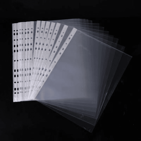 Perfect Dealz Pack of 10 A4 Clear Plastic Punch Pocket