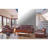 Executive Genuine Leather Office Lounge Set in a modern office setting with wooden accents.