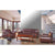 Executive Genuine Leather Office Lounge Set in a modern office setting with wooden accents.
