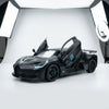 Black Racer Remote Control Toy Car with functional opening doors and detailed design showcasing a sleek black finish.