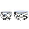Nest Coffee Table Set showcasing modern elegance with faux marble tops and stylish metallic bases.