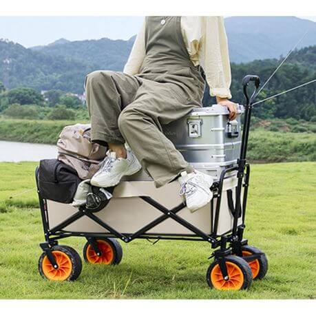 Perfect Dealz Outdoor Large Capacity Folding Wagon Truck Trolley with Tabletop