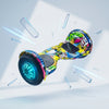 Electric Self-Balancing Hoverboard with vibrant design and glowing wheels, showcasing balance-controlled technology.