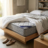 1.8M Double Comfort Mattress 1.5M Double Comfort Mattress on a wooden bed frame with a light gray cover and cozy bedding, ideal for medium-sized bedrooms.