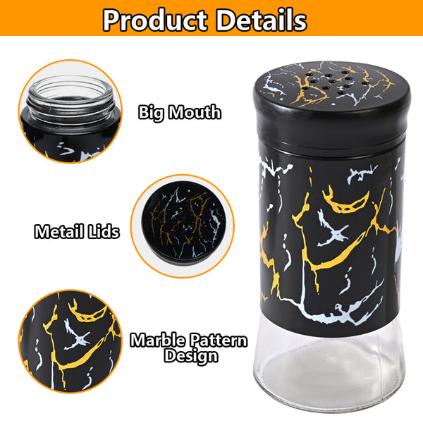 Refillable Glass Salt and Pepper Shakers Set