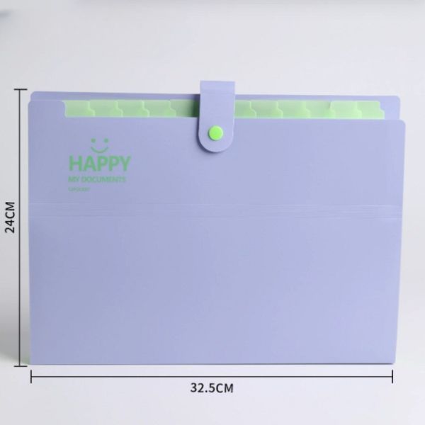 A4 Expanding Document File with 12 Pockets and Snap Closure