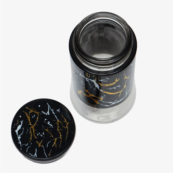 Marble Pattern Glass Spice Jar