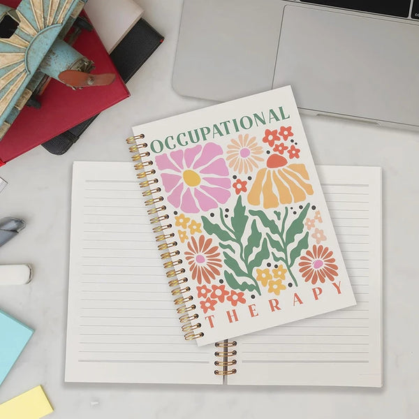 Floral-Themed Spiral Notebook