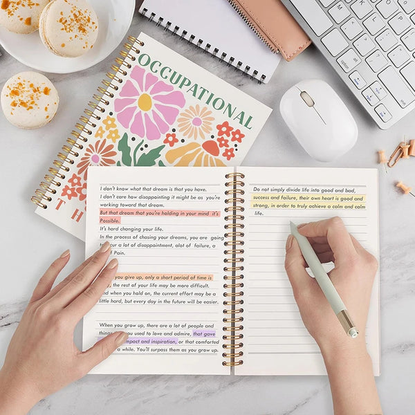 Floral-Themed Spiral Notebook