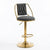 Adjustable Bar Stool with Boucle Seat and Gold Frame featuring plush tufted upholstery and a sleek gold base.