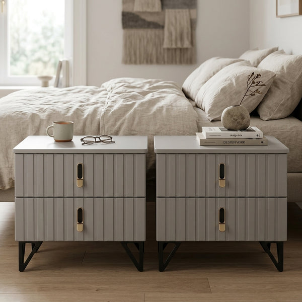 Grace 2-Drawer Bedside Table Set