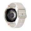 Beige Smartwatch with Android OS showcasing a sleek design and advanced features on a white strap.