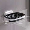 Bathroom Plastic Wall-mounted Double Layer Shelf dimensions shown on a wall, perfect for organizing bathroom essentials.