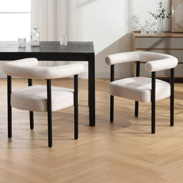 Perfect Dealz Beige Barrel Dining Chair