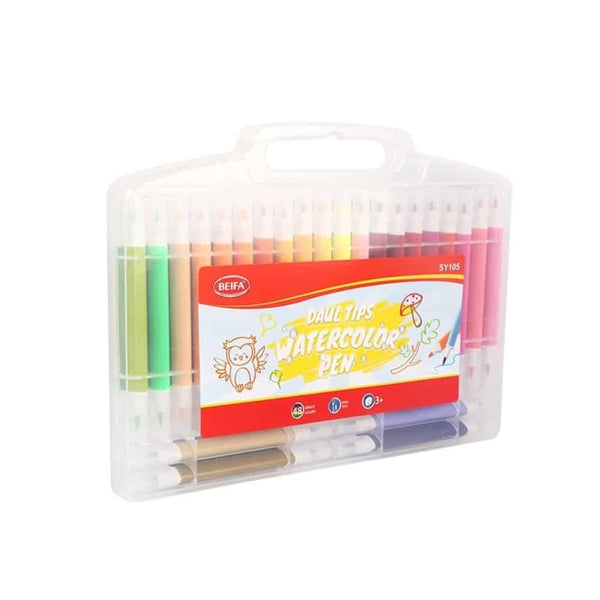 Perfect Dealz Dual-Tip Watercolour Brush Pen Set – 48 Bright Colours