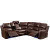 Ortho Power Recliner in dark brown leather with powered recline, built-in storage, and LED lighting.