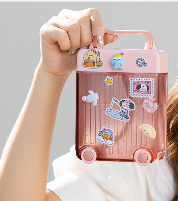Cartoon-Themed Water Bottle Set with Fun Stickers