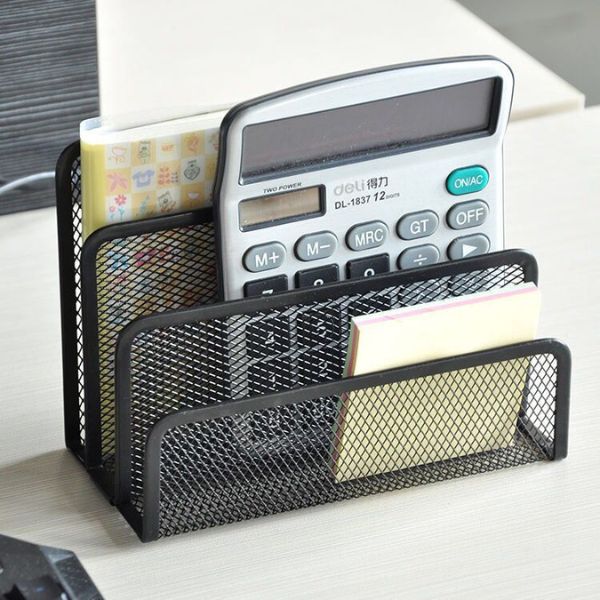 Classic Standing Desktop File & Magazine Organiser Rack with calculator and sticky notes