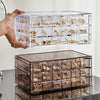 Clear Acrylic 3-Drawer 72-Compartment Jewellery Box with organized compartments for easy access.