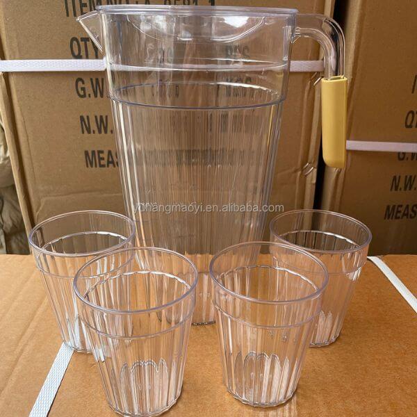 Perfect Dealz Clear Plastic Water Jug with Matching Cup Set