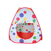 Colorful Multifunctional Folding Childrens Play Tent with colorful polka dots and red trim for creative play.