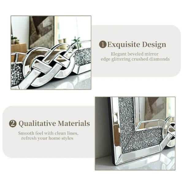 Perfect Dealz Decorative Crystal Wall Mirror