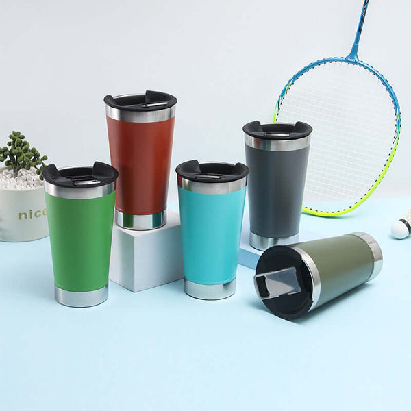 Perfect Dealz Double-Wall Stainless Steel Thermal Mug with Lid and Opener