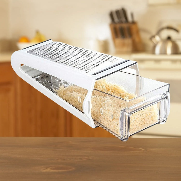 Dual-Sided Stainless Steel Cheese Grater with Storage Container ...