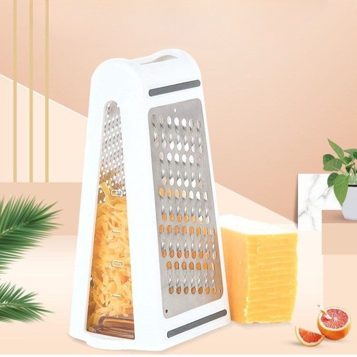 Dual-Sided Stainless Steel Cheese Grater with Storage Container ...