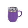 Eggshell Stainless Steel Coffee Cup with U-Shaped Belly and Lid in purple with clear lid