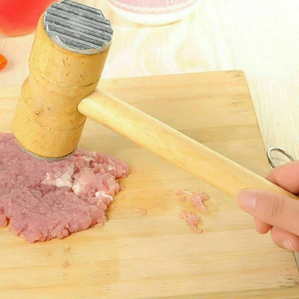 Double-Sided Wooden Meat Tenderizer Hammer
