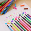 Fibre Tip Water Colour Marker Pen Set of 36 displayed on paper with colorful heart doodles.